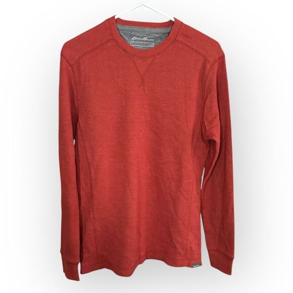 Eddie Bauer men’s large Red-Orange Long Sleeve Tee thermal - Picture 1 of 4